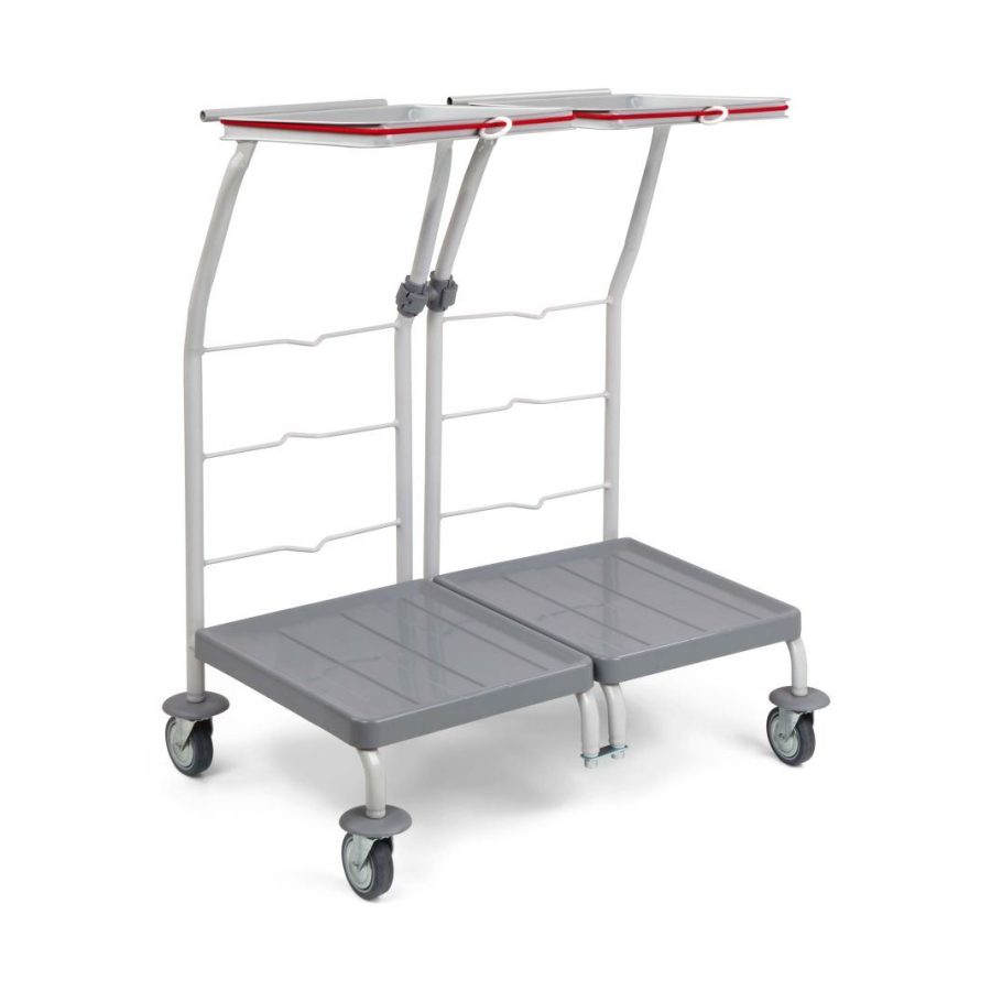 Voziček IVEC 2 X 70 L za perilo ali odpadke na pedal, brez pokrova