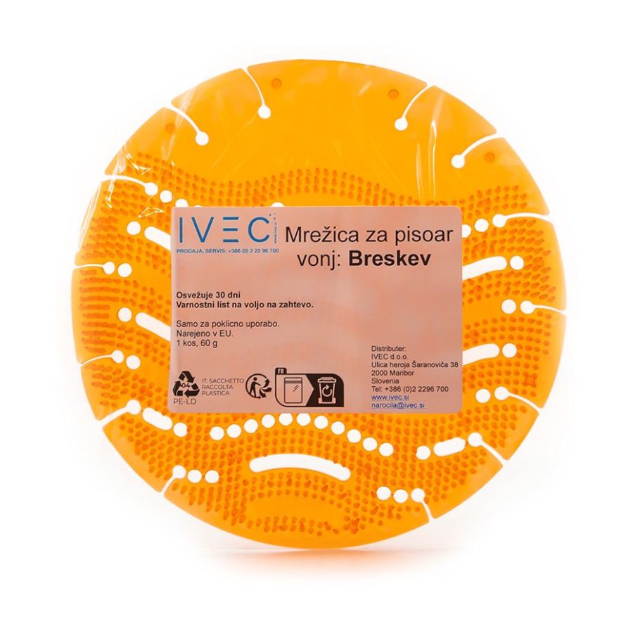 Mrežica za pisoar vonj BRESKEV - oranžna