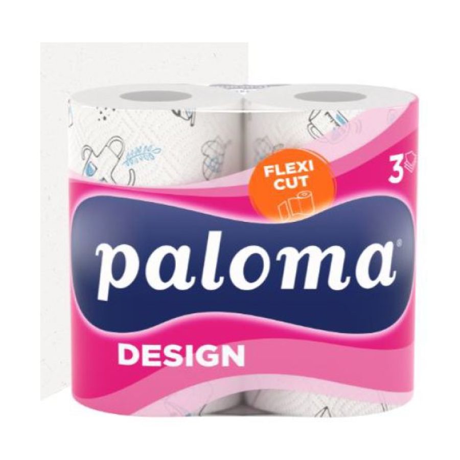 Brisače kuhinjske v roli DESIGN&FLEXI, 28 kos, 3 slojne, 448 metrov