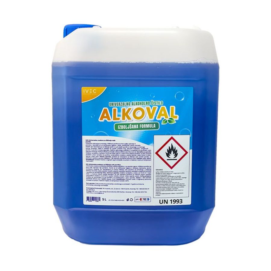ALKOVAL - univerzalno alkoholno čistilo za tla in površine, 5 L