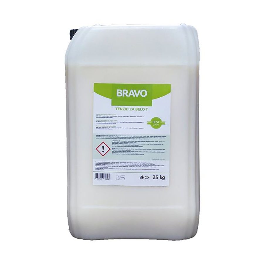 Bravo TENZID za belo T - tekoči pralni detergent za belo perilo, 25 kg